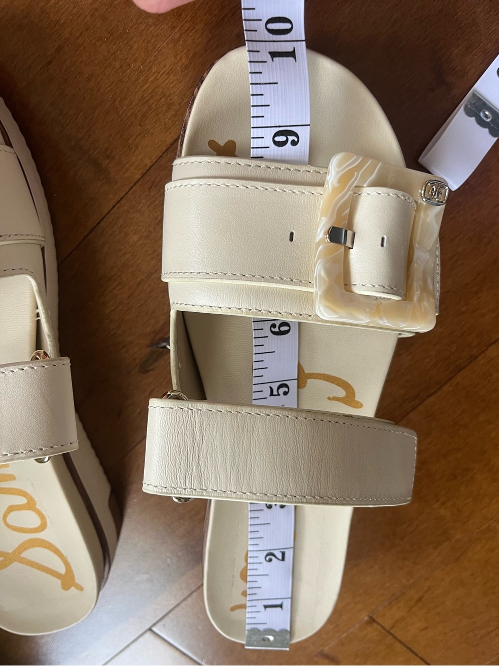 Sam Edelman Adrianna Ivory Double Strap Slide Sandals Size 7 Summer Resort - Picture 12 of 16